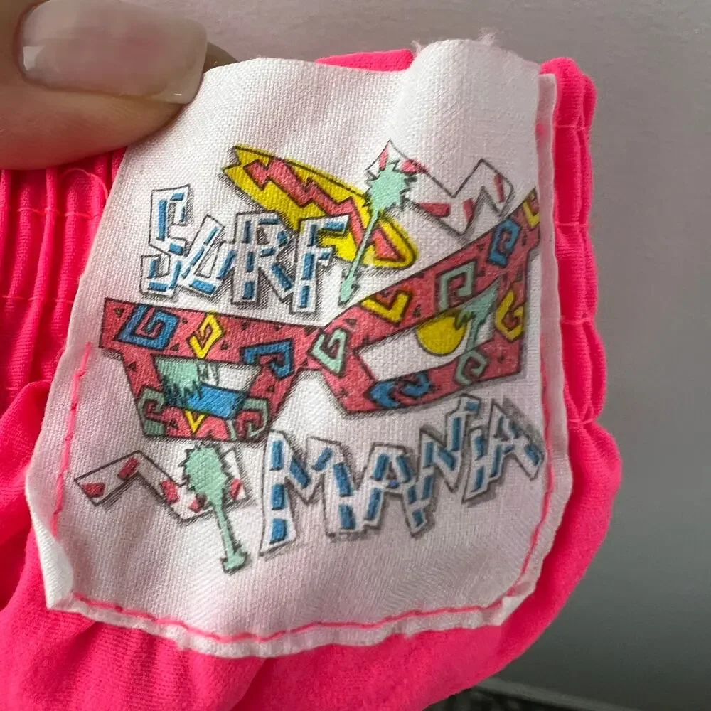Vintage Surf Mania Hot Pink Retro Nylon 6